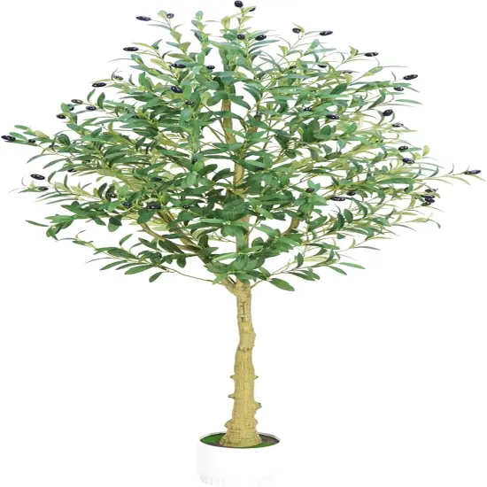 6ft Olive Tree, Olive Plant Artificial Indoor with 1296 Dense Leaves & 72 High-Simulated Olive Fruits- Easy Assembly, Low Maintenance (Thick Olive Tree, 6ft) {1}