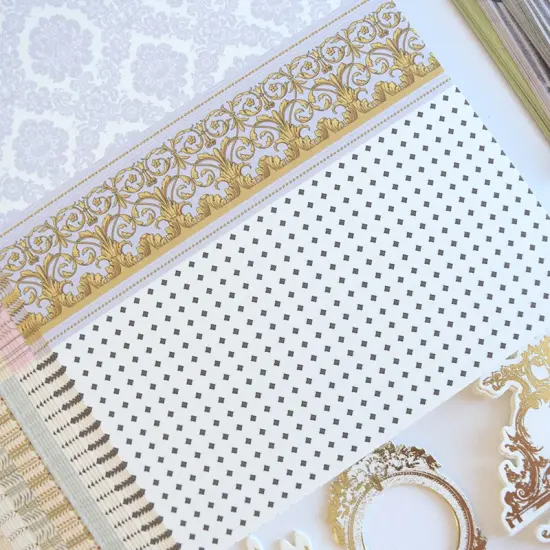 Vignette Papers and Embellishments {3}