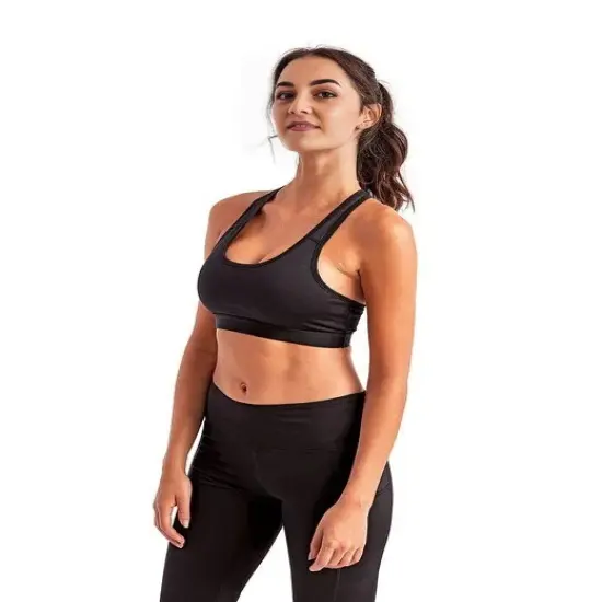 TriDri &reg; Ladies Medium Impact Sports Bra BLACK {5}