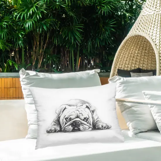 Stupell Industries Bulldog Puppy Naptime Outdoor Printed Throw Pillow Design by Lindsay Kivi Fine Art, 14 x 7 x 20 {2}