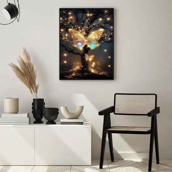 Butterfly tree Diamond Art Painting Kits for Adults, Full Drill Diamond Dots Paintings for Beginners, Round 5D Paint with Diamonds Pictures Gem Art Painting Kits DIY Crafts Kits 【11.8x15.7inch】 {4}