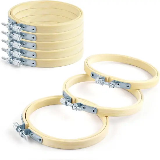 8 Pieces Embroidery Hoops, Bamboo Frame Circle Cross Stitch Hoop (4IN / 10cm) {1}