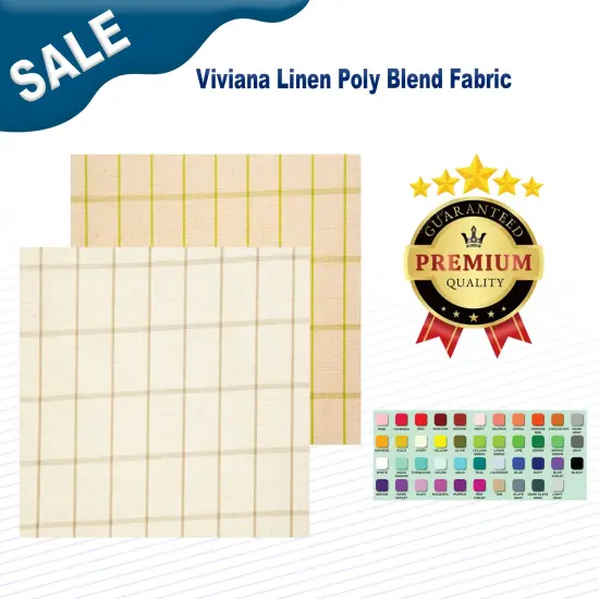 Viviana Linen Poly Blend Fabric 57" Wide for Apparel, Costume & Home Decor Natural {2}