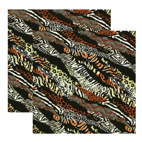 Jungle Slivers Printed Spandex Fabric Multicolor {5}
