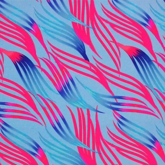 Abstract Tossed Fronds Printed Spandex Fabric Pink {3}