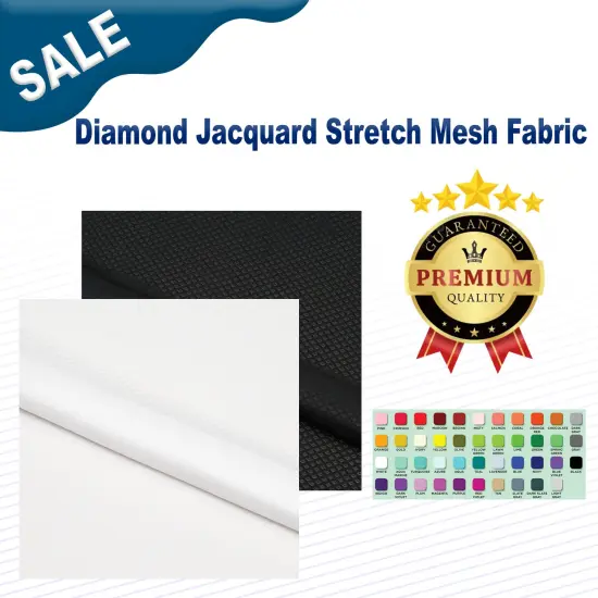 Diamond Jacquard Stretch Mesh Fabric Black {2}