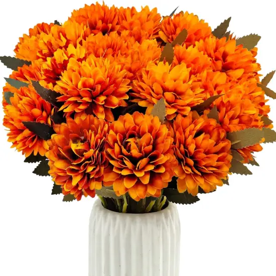 15 Pcs Mums Artificial Flowers Fake Mums Silk {1}