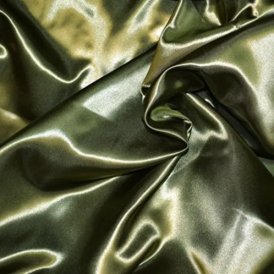 1 Yard Satin Fabric for Apparel & Event Design Smooth & Radiant 58/60" Width Olive {1}