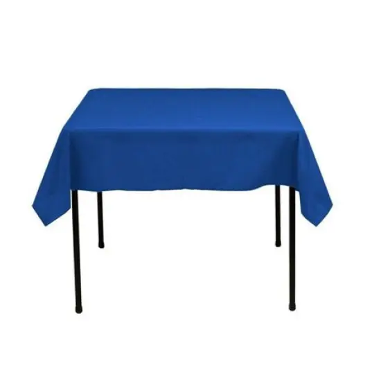 1 Yard Royal Blue Square Tablecloth Washable Polyester for Square or Round Tables 60 x 60 Inch Width {1}