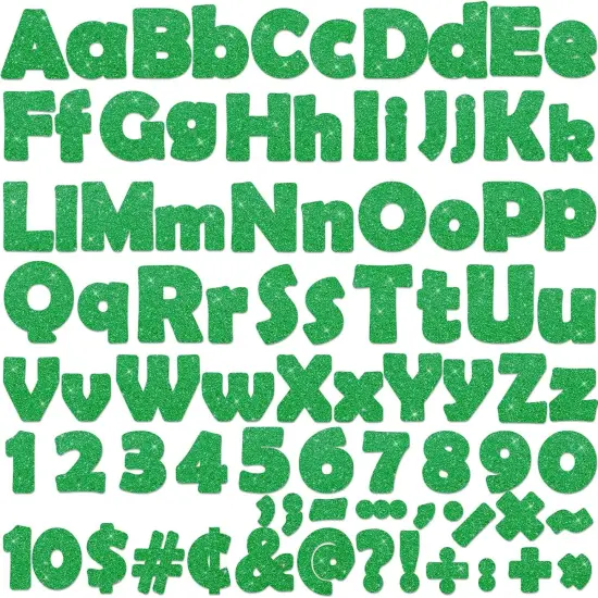 260Pcs Glitter Green Bulletin Board Letters for Classroom {1}