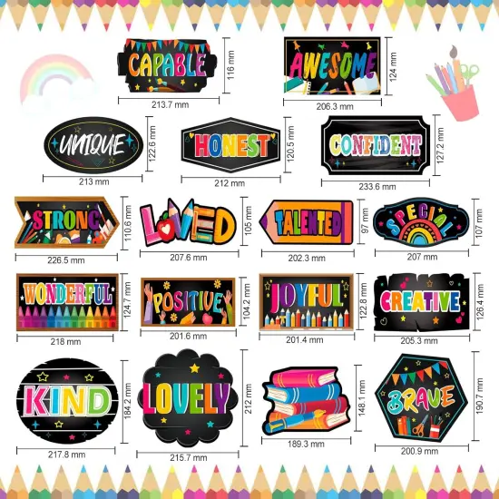 34pcs Chalkboard Affirmation Station Bulletin Board Set {3}