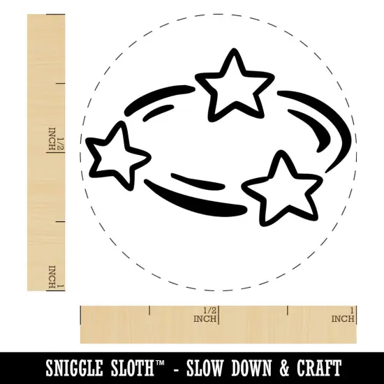 Dizzy Confused Circling Stars Cartoon Self-Inking Rubber Stamp Crafting Planner Purple {1}