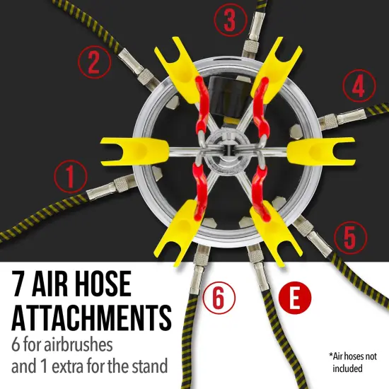 6 Master Model G22, G34 & G44 Gravity Feed, S62 & S68 Siphon Feed, S68 Side Feed Airbrushes with Twin Piston Air Compressor with Storage Tank {4}