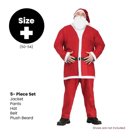 Fun World Pub Crawl Adult Santa Claus Suit Christmas Costume - Plus Size Red {5}