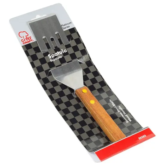 Chef Craft 8" Select Stainless Steel Slotted Wooden Handle Mini Cookie Spatula Turner {2}