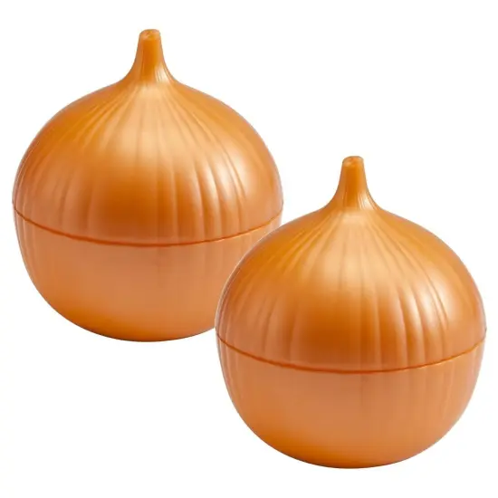 Hutzler Onion Saver Keeper Storage Container - Keeps Fresh Longer - 2 Pack Yellow Onion Set {1}