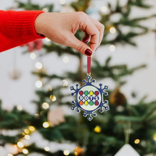 Northlight Snowflake "Dots" Candy Logo Christmas Ornament - 3.5" - Blue and Silver {3}