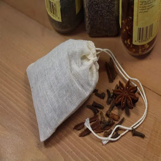 Regency Wraps 100% Cotton Spice Bags with Drawstring for Enclosing Bulk Spices, Tea, Potpourri, Jewelry - Set of 4 {3}