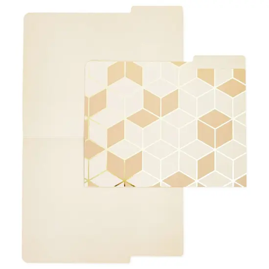 Paper Junkie 12 Pack Decorative File Folders with Geometric Gold Foil, 1/3 Cut Tab, Letter Sized for Office Supplies (9.5 x 11.5 in) {4}