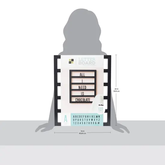 DCWV Backless Letterboard 16"X20"-Black {7}