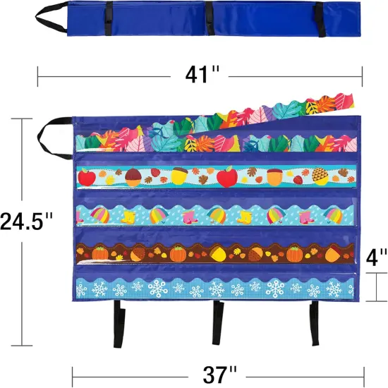 Bulletin Board Borders and Craft Storage Pocket Chart, 41" x 24.5" Classroom Decor Organizer {5}