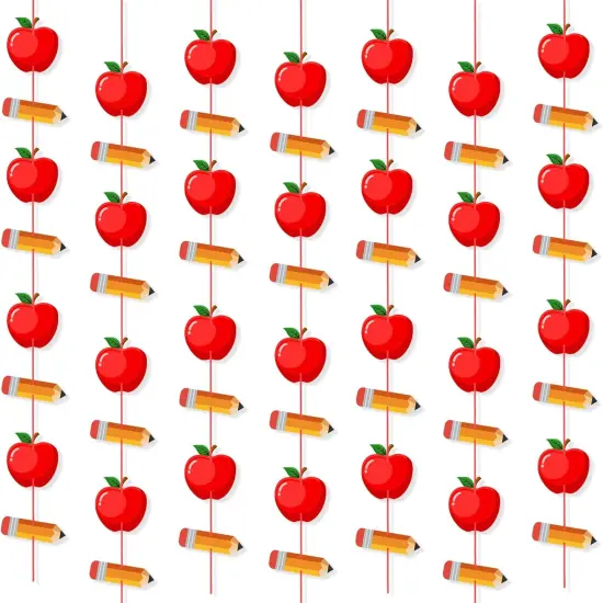 4 Strings Pencil Apple Garland Banner Welcome Back to School Decorations {1}