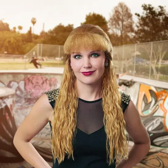 80s Skater Blonde Adult Costume Wig | One Size {4}