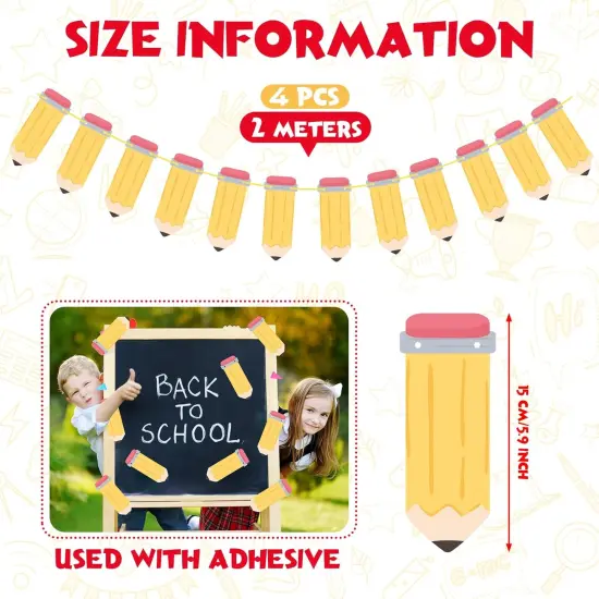 4 Pcs First Day of School Hanging Banner Welcome Back to Classroom Decor {3}