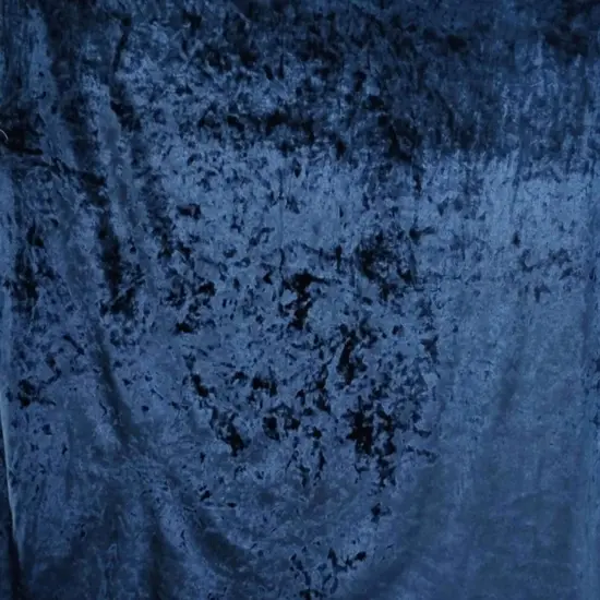 1 Yard Stretch Velvet Crushed Navy Fabric, 58/60" Wide Premium Apparel Material {3}