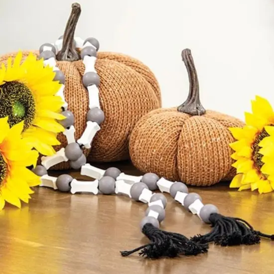 Halloween Skeleton Bones and Bead Garland with Tassels 49 Inch {2}