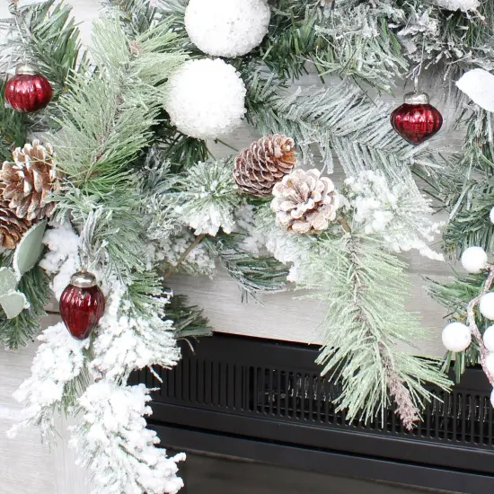 Frosted Pine Cone Picks 6ct Evergreen Christmas Floral Stems {3}