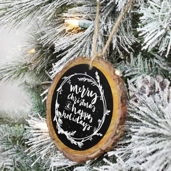 Wood Slice Chalkboard Ornaments 6ct DIY Christmas Craft Set {4}