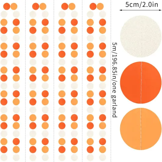 52ft Groovy Boho Hanging Paper Banner,Baby Bridal Shower Wedding Autumn {2}