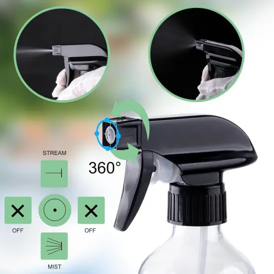 2 Pcs Clear Spray Bottles - 10oz/300ml {3}