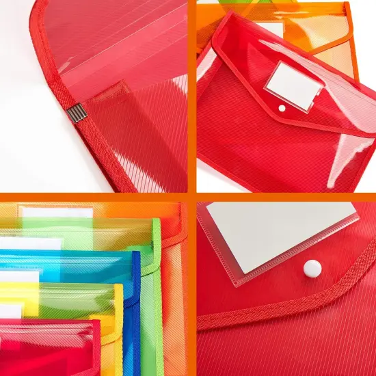 Plastic File Folder Poly Envelope - (Assorted Colors) {3}