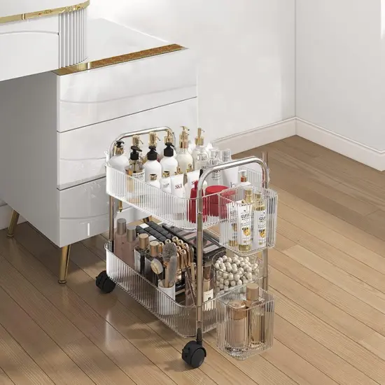 2-Tier Rolling Cart Storage {1}