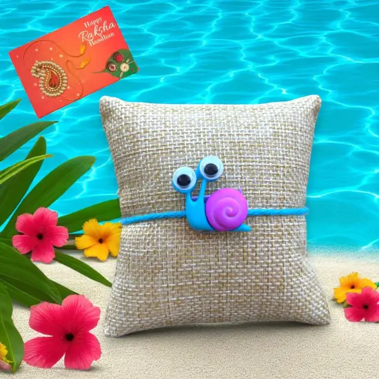 Cute Cartoon Rakhi with Happy Rakhi Greeting Card – Featuring Adorable Frog, Snail, Turtle, and Ladybug Designs – Perfect Rakhi for Brother Raksha Bandhan Bracelets {5}