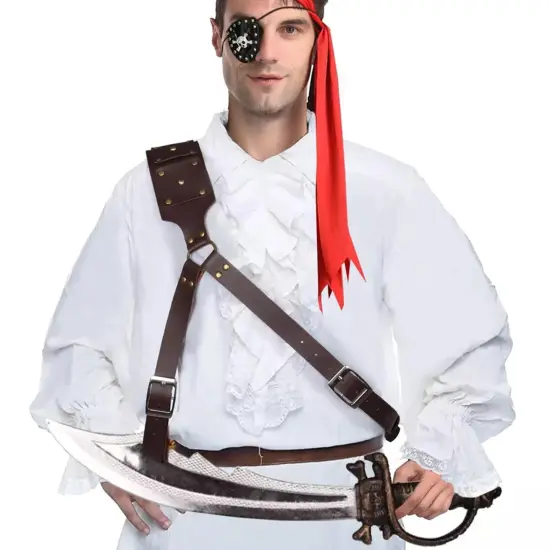Leatherlike Backstrap Sword Holder Adult Costume Accessory | Lace Up {1}
