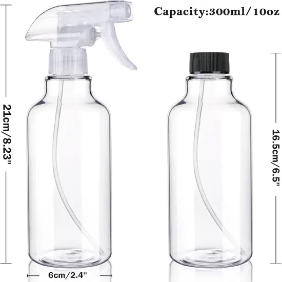 3 Pack Plastic Spray Bottles - 10oz/300ml (Clear) {5}