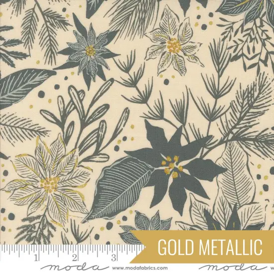 Poinsettia in Eggshell Metallic (45623 11m) | Old World Yuletide | Fancy That Design House Co | Moda {1}