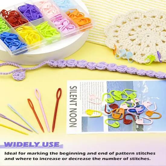 200 Pcs Stitch Markers 10 Color Knitting Markers {2}