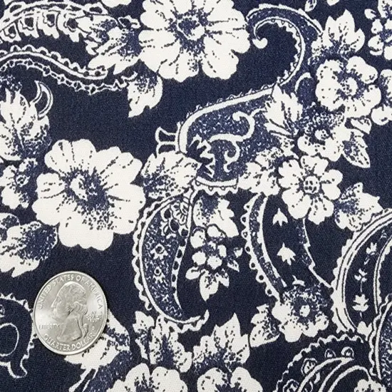 1 Yard Navy Rayon Crinkle Fabric For Dresses Blouses Skirts Lightweight Apparel 50/52" Width {2}