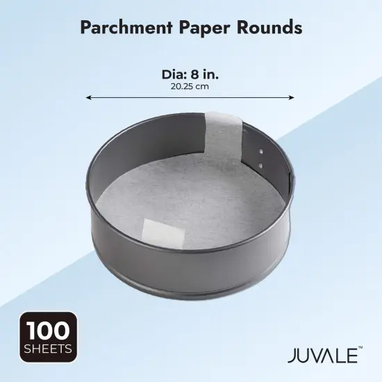 8-Inch Parchment Paper Rounds with Lift Tabs, 100 Sheets Nonstick Cake Pan Baking Liners White {3}