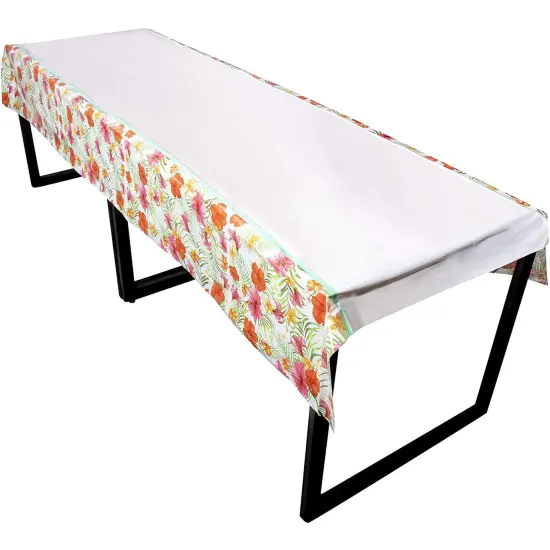 Blue Panda Luau Party Plastic Table Cover (54 x 108 in, 3 Pack) Multicolor {4}