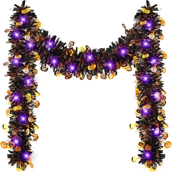 16.4 Feet Halloween Tinsel Shiny Metallic Garland {1}