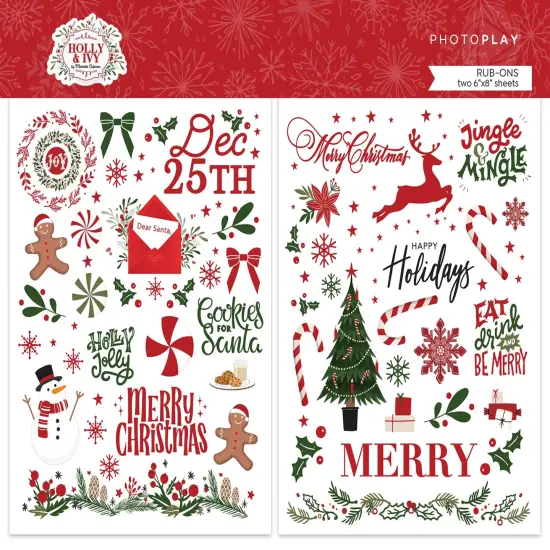 PhotoPlay Rub-Ons 6"X8"-Holly And Ivy {1}
