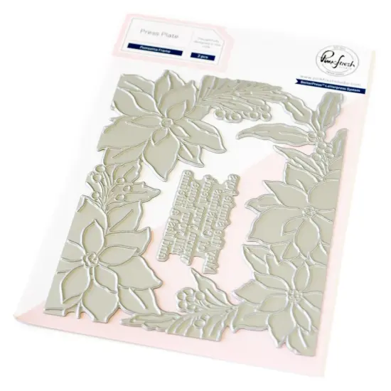 Pinkfresh Studio Press Plate-Poinsettia Frame {1}