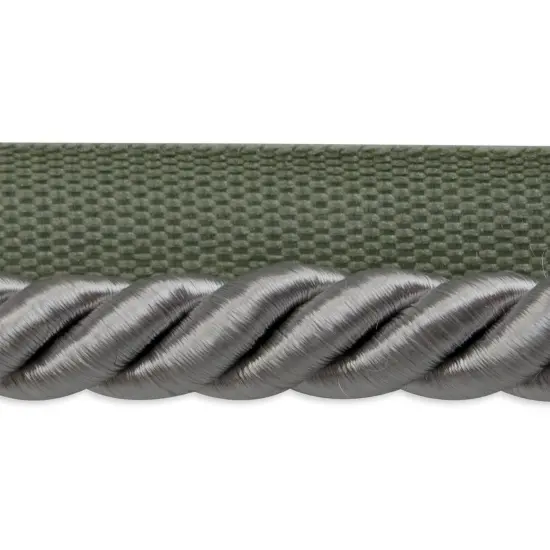5 yards of Hilda 3/8" TwistedLip Cord Trim | 5 yard cut Light Gray {1}