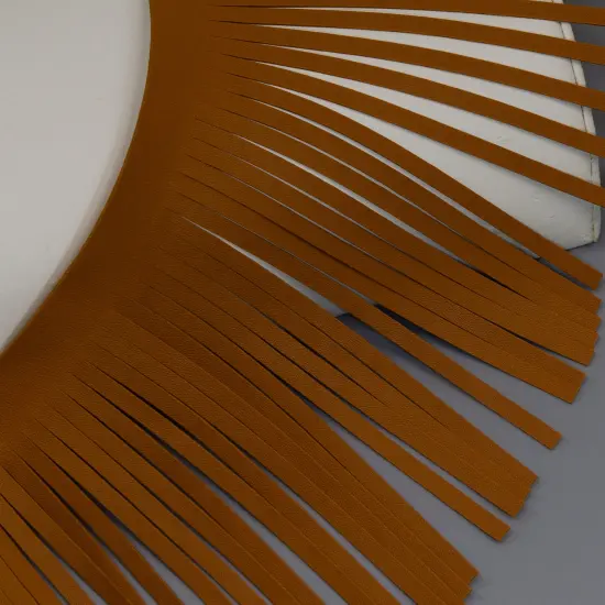 5 Yards of 6" Premium Vegan Leather Fringe Trim | 5 yard cut Brown {4}