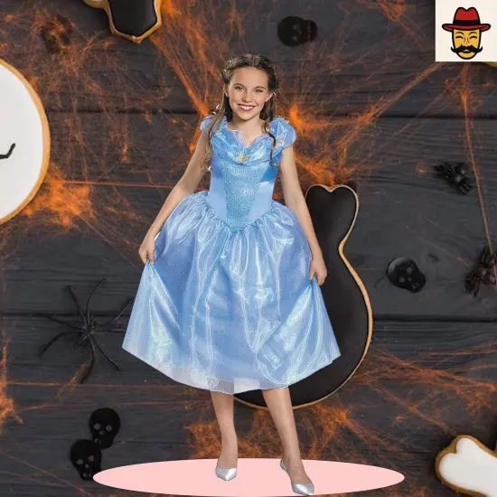 Cinderella Tween Costume Medium Disney Princess Dress with Butterflies {3}
